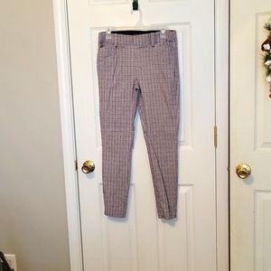 Maurices plaid bengaline pull on pants with belt loops Medium